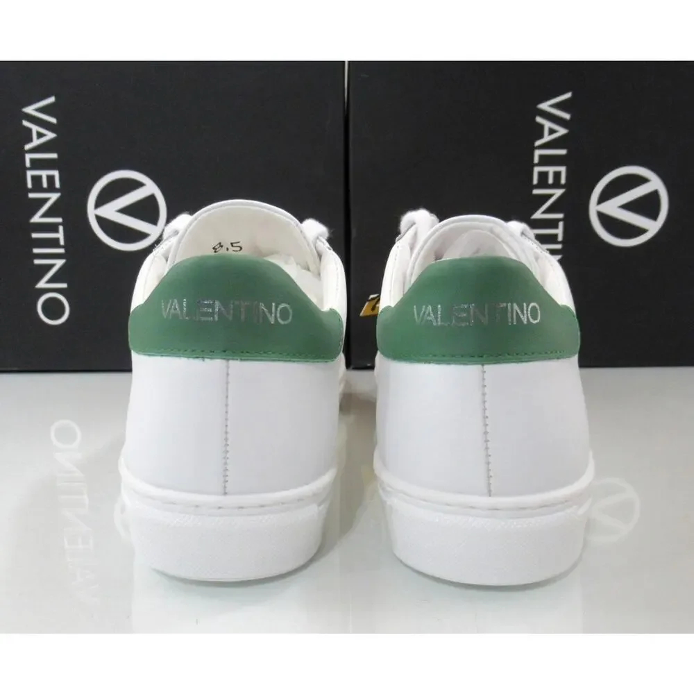 VALENTINO By Mario Valentino Petra Lace Up Logo Sneakers White / Green Size 8.5